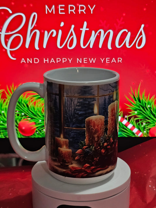 Christmas Candle light Mug 15oz