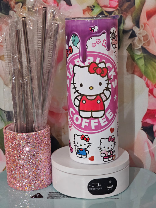 VERY CUTE  COFFEE TUMBLER PURPLE